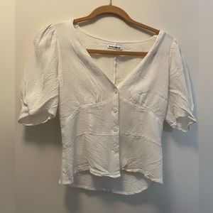 White button front reformation top
